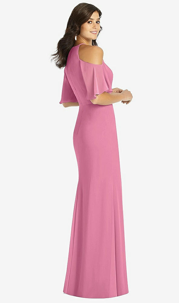 【STYLE: TH010】Ruffle Cold-Shoulder Mermaid Maxi Dress【COLOR: Orchid Pink】