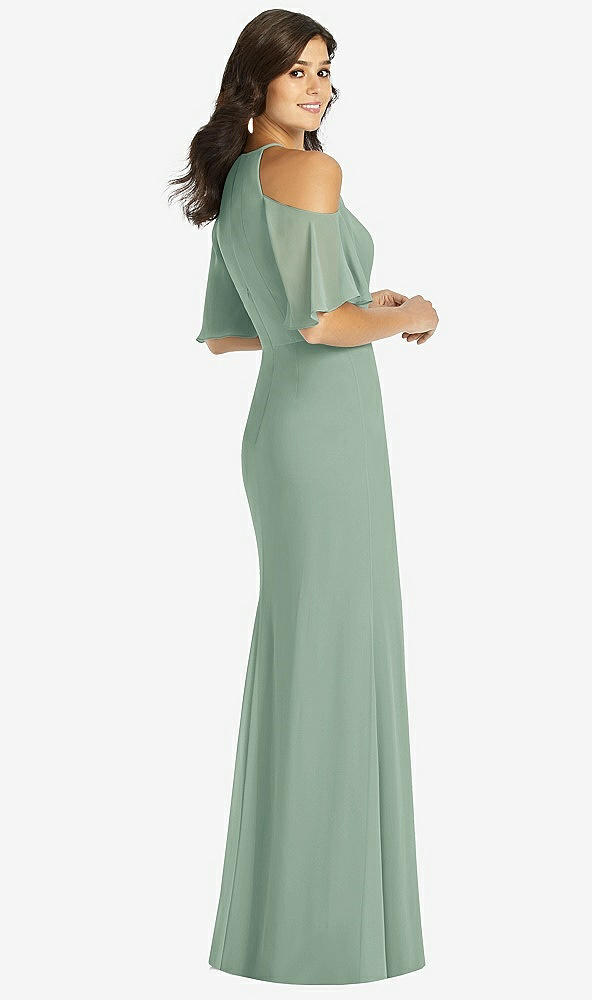 【STYLE: TH010】Ruffle Cold-Shoulder Mermaid Maxi Dress【COLOR: Seagrass】