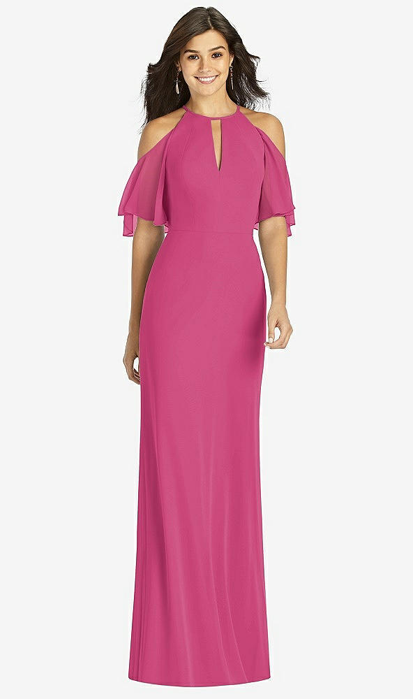 【STYLE: TH010】Ruffle Cold-Shoulder Mermaid Maxi Dress【COLOR: Tea Rose】