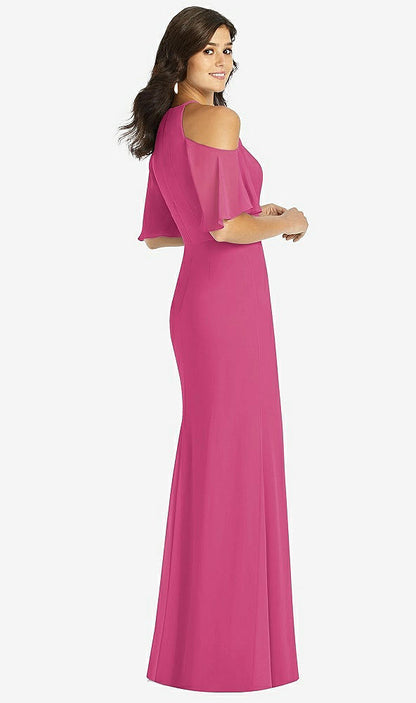 【STYLE: TH010】Ruffle Cold-Shoulder Mermaid Maxi Dress【COLOR: Tea Rose】