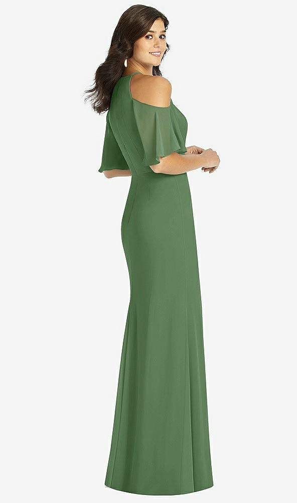 【STYLE: TH010】Ruffle Cold-Shoulder Mermaid Maxi Dress【COLOR: Vineyard Green】
