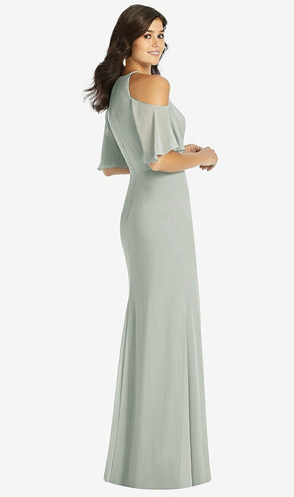 【STYLE: TH010】Ruffle Cold-Shoulder Mermaid Maxi Dress【COLOR: Willow Green】