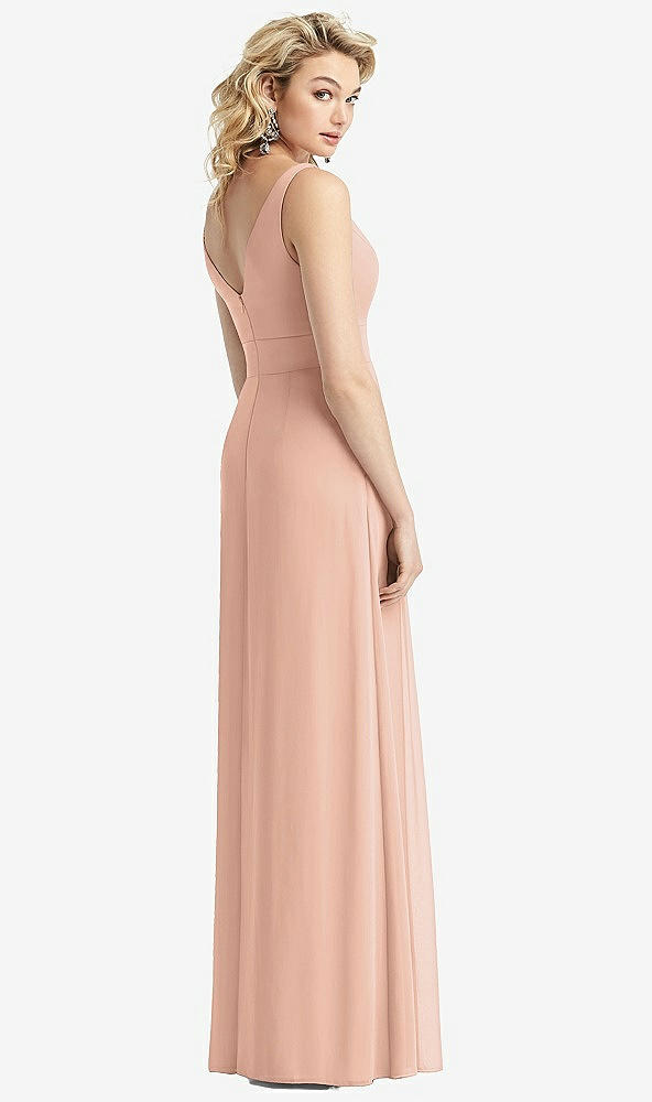 【STYLE: 1519】Sleeveless Pleated Skirt Maxi Dress with Pockets【COLOR: Pale Peach】