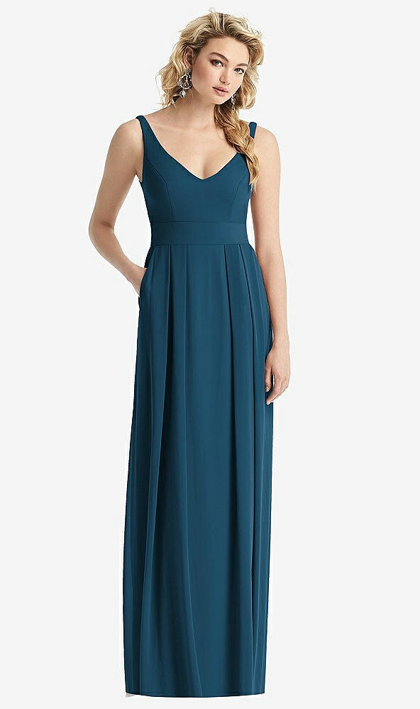 【NEW】【STYLE: 1519】ノースリーブ プリーツ スカート マキシ ドレス ポケット付き【COLOR: Atlantic Blue】【SIZE: 00-30W】