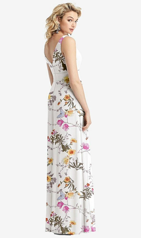 【STYLE: 1519】Sleeveless Pleated Skirt Maxi Dress with Pockets【COLOR: Butterfly Botanica Ivory】