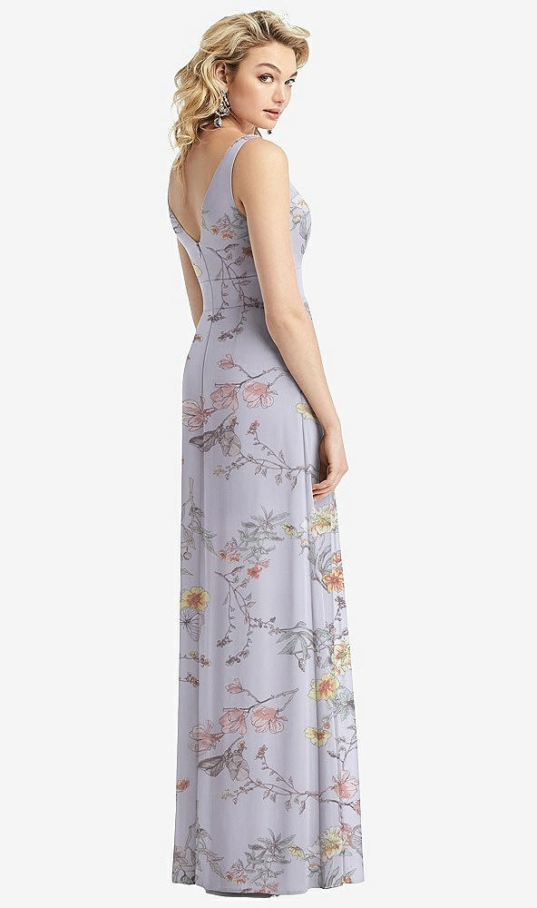 【STYLE: 1519】Sleeveless Pleated Skirt Maxi Dress with Pockets【COLOR: Butterfly Botanica Silver Dove】