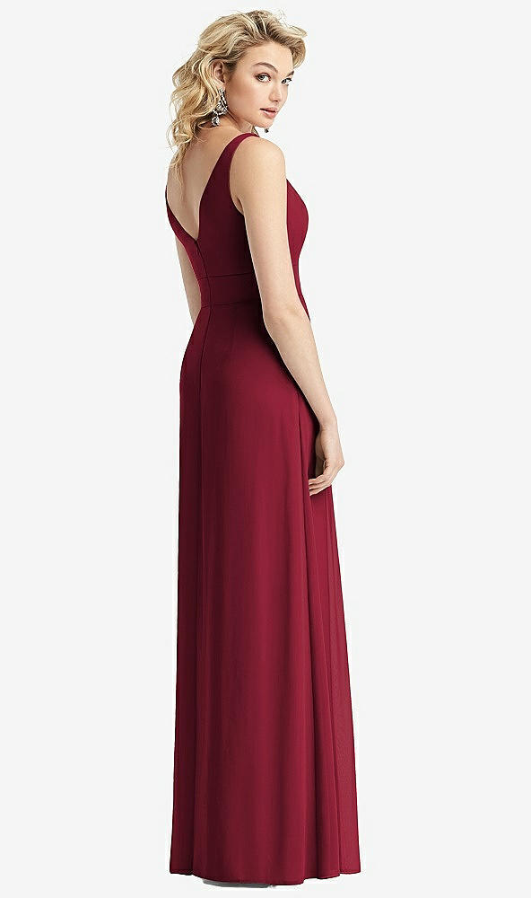 【STYLE: 1519】Sleeveless Pleated Skirt Maxi Dress with Pockets【COLOR: Burgundy】