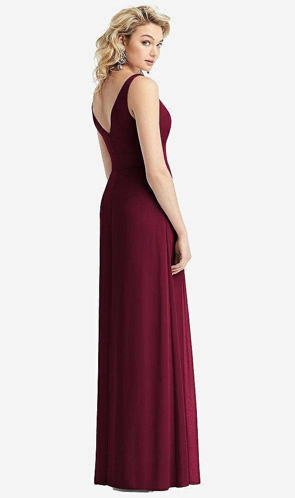 【STYLE: 1519】Sleeveless Pleated Skirt Maxi Dress with Pockets【COLOR: Cabernet】