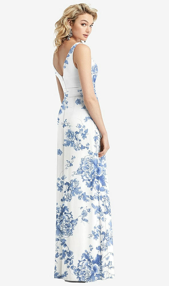 【STYLE: 1519】Sleeveless Pleated Skirt Maxi Dress with Pockets【COLOR: Cottage Rose Dusk Blue】