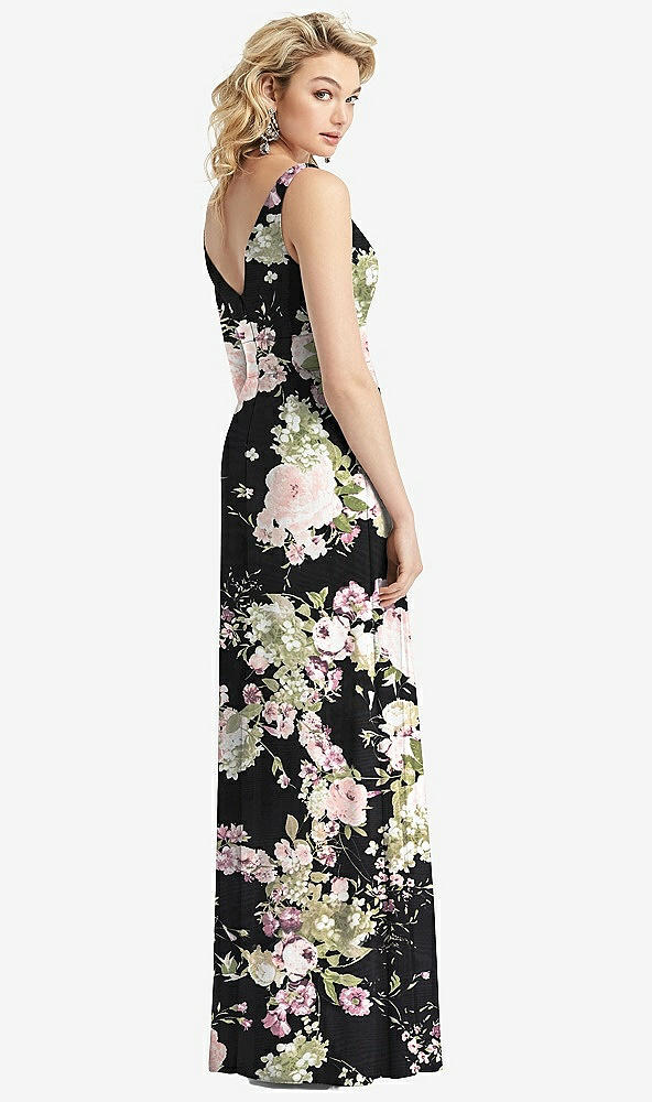 【STYLE: 1519】Sleeveless Pleated Skirt Maxi Dress with Pockets【COLOR: Noir Garden】