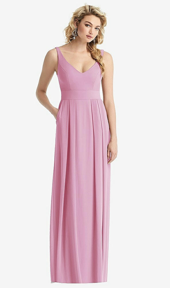 【STYLE: 1519】Sleeveless Pleated Skirt Maxi Dress with Pockets【COLOR: Powder Pink】