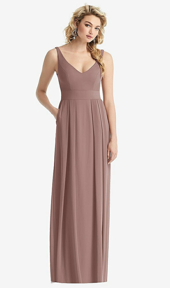 【STYLE: 1519】Sleeveless Pleated Skirt Maxi Dress with Pockets【COLOR: Sienna】