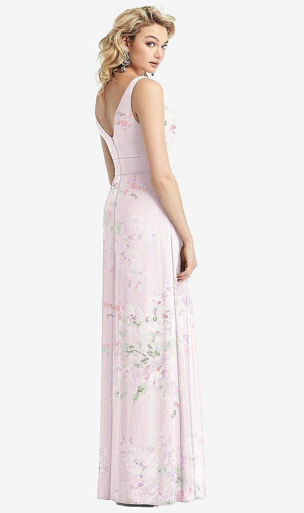 【STYLE: 1519】Sleeveless Pleated Skirt Maxi Dress with Pockets【COLOR: Watercolor Print】