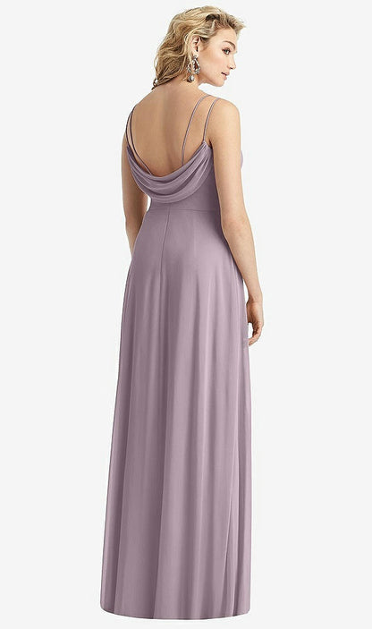 【NEW】【STYLE: 1520】カウルバック ダブル ストラップ マキシ ドレス サイド スリット【COLOR: Lilac Dusk】【SIZE: 00-30W】