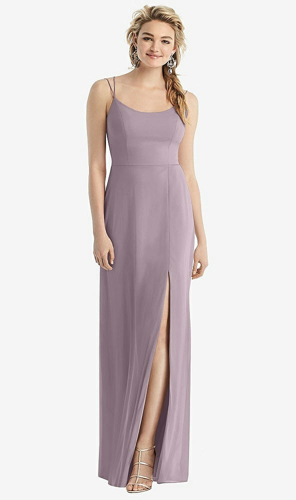 【NEW】【STYLE: 1520】カウルバック ダブル ストラップ マキシ ドレス サイド スリット【COLOR: Lilac Dusk】【SIZE: 00-30W】