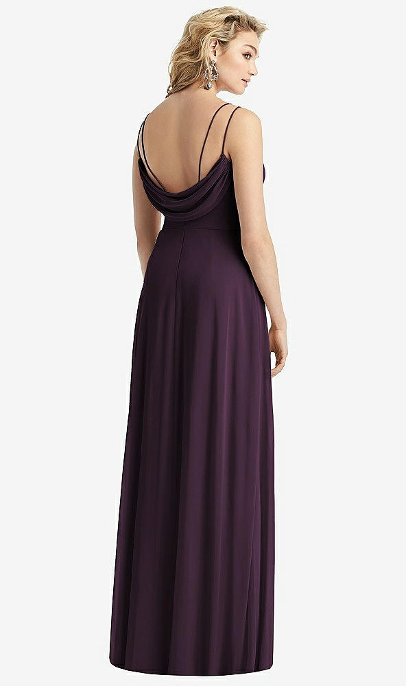 【NEW】【STYLE: 1520】カウルバック ダブル ストラップ マキシ ドレス サイド スリット【COLOR: Aubergine】【SIZE: 00-30W】