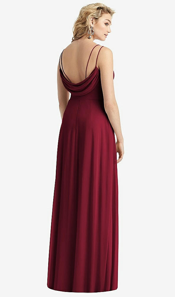 【NEW】【STYLE: 1520】カウルバック ダブル ストラップ マキシ ドレス サイド スリット【COLOR: Burgundy】【SIZE: 00-30W】