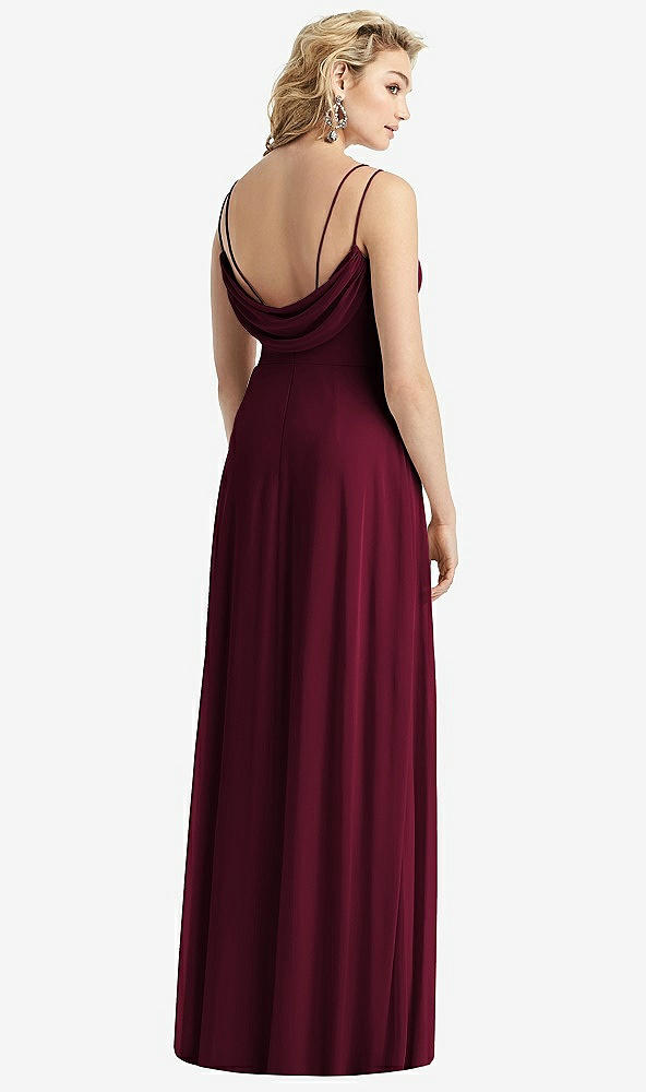 【NEW】【STYLE: 1520】カウルバック ダブル ストラップ マキシ ドレス サイド スリット【COLOR: Cabernet】【SIZE: 00-30W】
