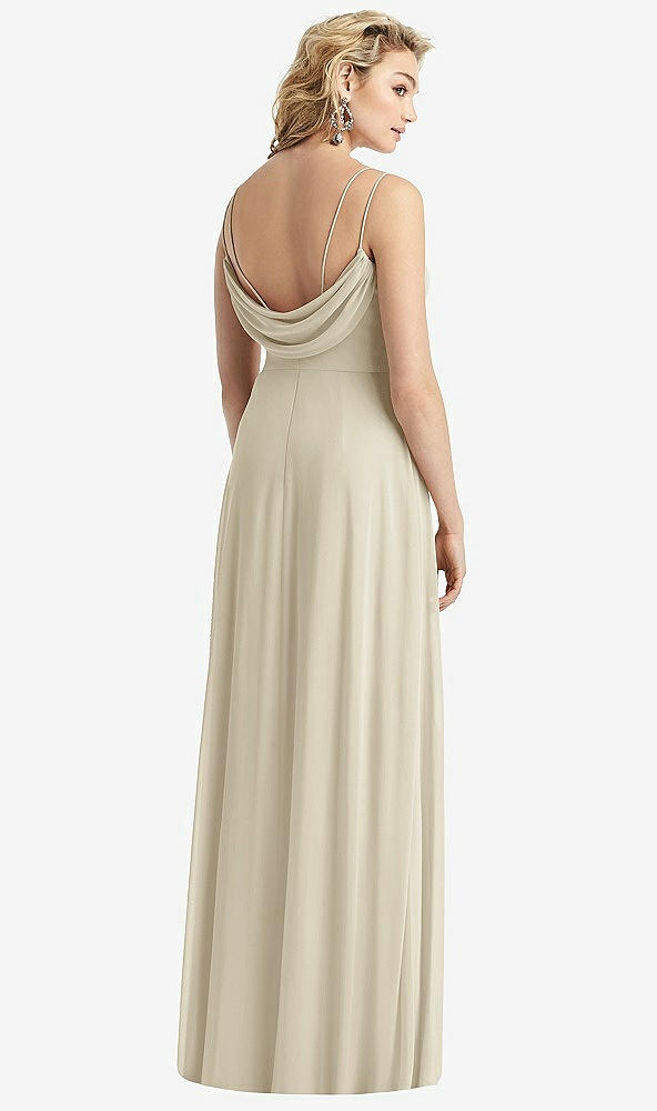 【STYLE: 1520】Cowl-Back Double Strap Maxi Dress with Side Slit【COLOR: Champagne】