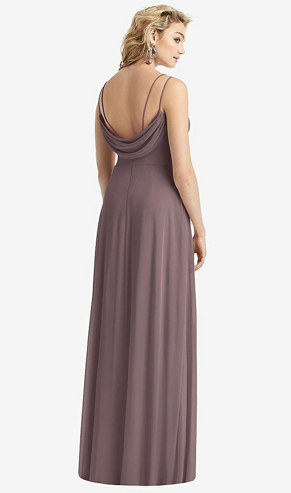 【STYLE: 1520】Cowl-Back Double Strap Maxi Dress with Side Slit【COLOR: French Truffle】