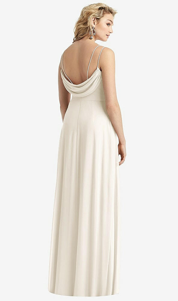 【STYLE: 1520】Cowl-Back Double Strap Maxi Dress with Side Slit【COLOR: Ivory】