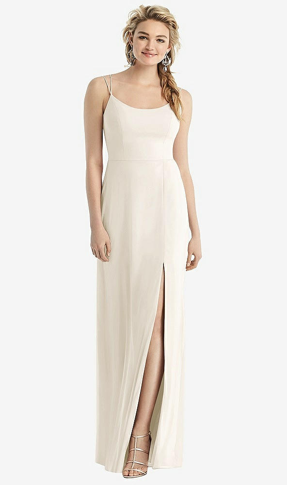 【STYLE: 1520】Cowl-Back Double Strap Maxi Dress with Side Slit【COLOR: Ivory】
