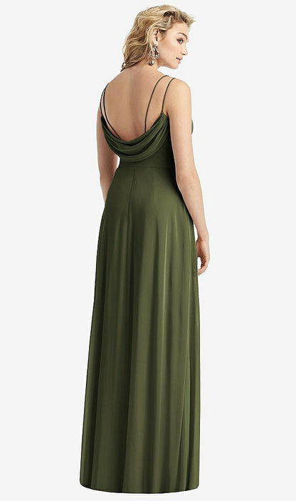 【NEW】【STYLE: 1520】カウルバック ダブル ストラップ マキシ ドレス サイド スリット【COLOR: Olive Green】【SIZE: 00-30W】