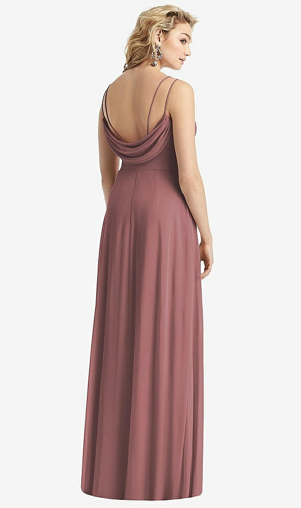 【STYLE: 1520】Cowl-Back Double Strap Maxi Dress with Side Slit【COLOR: Rosewood】