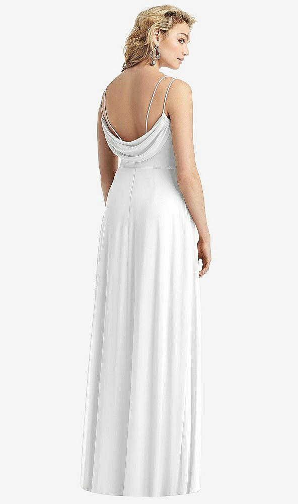 【STYLE: 1520】Cowl-Back Double Strap Maxi Dress with Side Slit【COLOR: White】