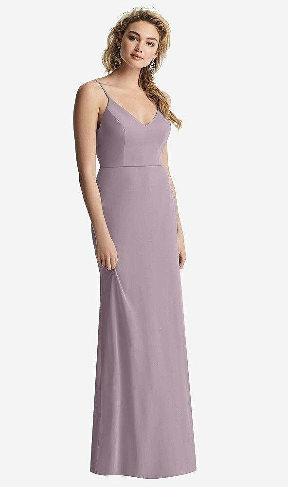 【NEW】【STYLE: 6815】Shirred Sash Cowl-Back Chiffon トランペット ガウン【COLOR: Lilac Dusk】【SIZE: 00-30W】