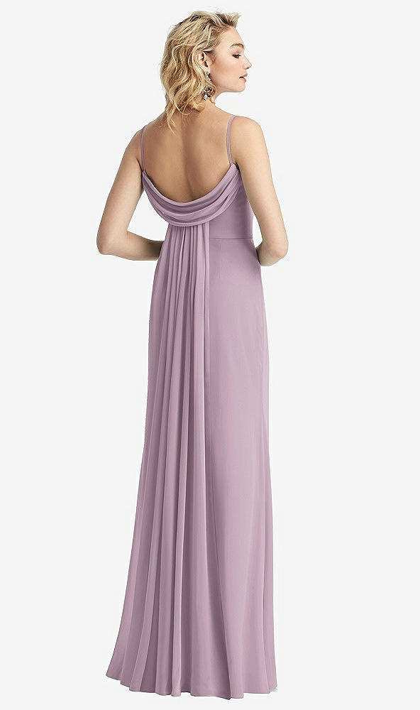 【NEW】【STYLE: 6815】Shirred Sash Cowl-Back Chiffon トランペット ガウン【COLOR: Suede Rose】【SIZE: 00-30W】