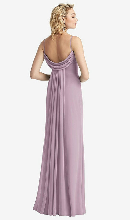 【NEW】【STYLE: 6815】Shirred Sash Cowl-Back Chiffon トランペット ガウン【COLOR: Suede Rose】【SIZE: 00-30W】