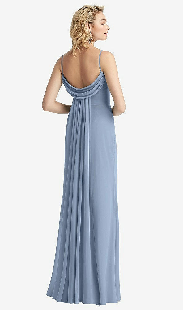 【NEW】【STYLE: 6815】Shirred Sash Cowl-Back Chiffon トランペット ガウン【COLOR: Cloudy】【SIZE: 00-30W】