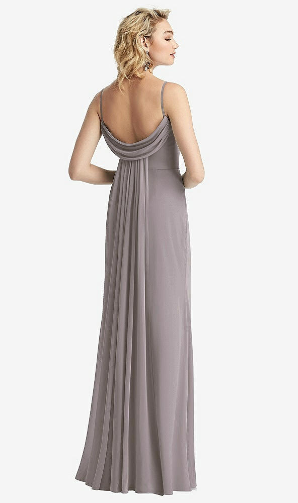 【NEW】【STYLE: 6815】Shirred Sash Cowl-Back Chiffon トランペット ガウン【COLOR: Cashmere Gray】【SIZE: 00-30W】