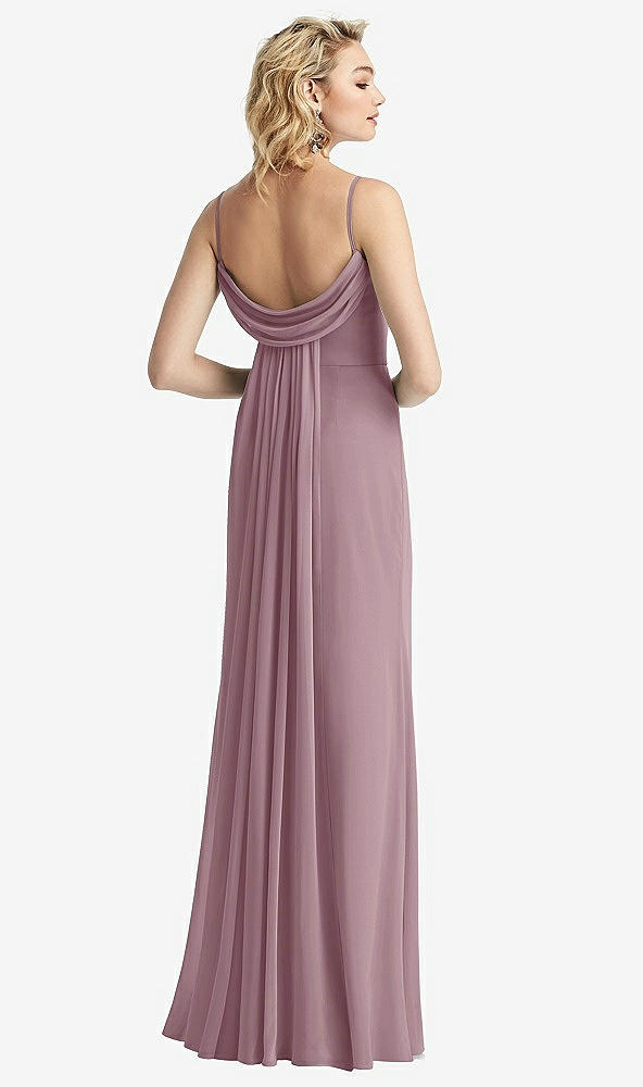 【NEW】【STYLE: 6815】Shirred Sash Cowl-Back Chiffon トランペット ガウン【COLOR: Dusty Rose】【SIZE: 00-30W】
