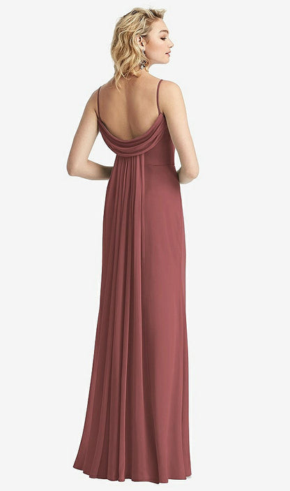 【NEW】【STYLE: 6815】Shirred Sash Cowl-Back Chiffon トランペット ガウン【COLOR: English Rose】【SIZE: 00-30W】