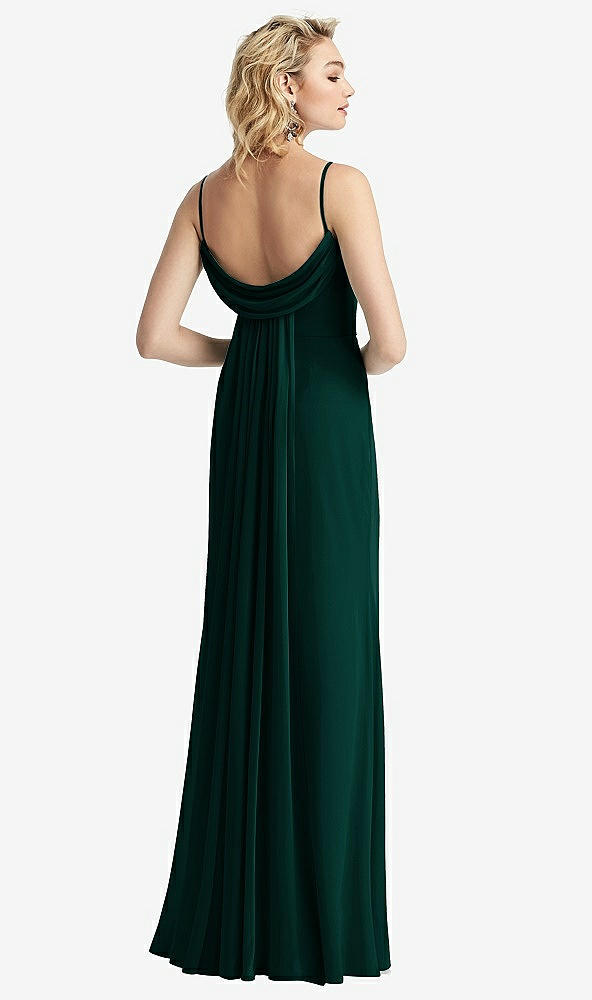【NEW】【STYLE: 6815】Shirred Sash Cowl-Back Chiffon トランペット ガウン【COLOR: Evergreen】【SIZE: 00-30W】