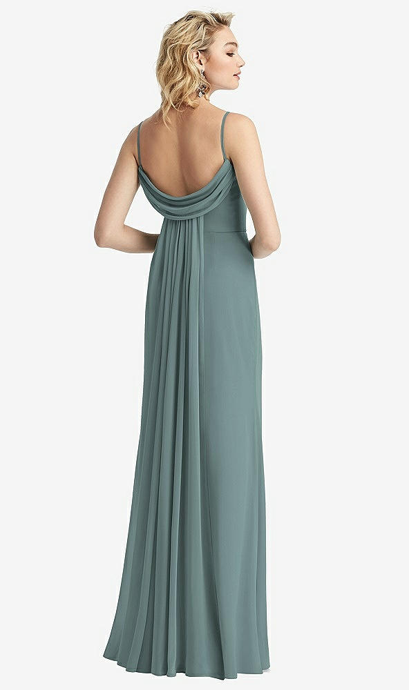 【NEW】【STYLE: 6815】Shirred Sash Cowl-Back Chiffon トランペット ガウン【COLOR: Icelandic】【SIZE: 00-30W】