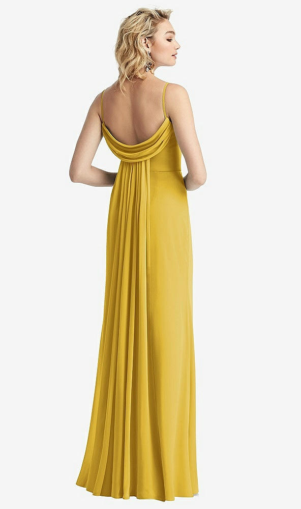 【NEW】【STYLE: 6815】Shirred Sash Cowl-Back Chiffon トランペット ガウン【COLOR: Marigold】【SIZE: 00-30W】