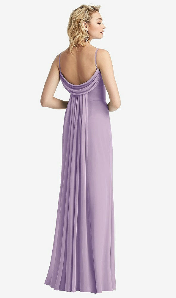 【NEW】【STYLE: 6815】Shirred Sash Cowl-Back Chiffon トランペット ガウン【COLOR: Pale Purple】【SIZE: 00-30W】