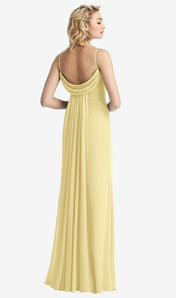【NEW】【STYLE: 6815】Shirred Sash Cowl-Back Chiffon トランペット ガウン【COLOR: Pale Yellow】【SIZE: 00-30W】