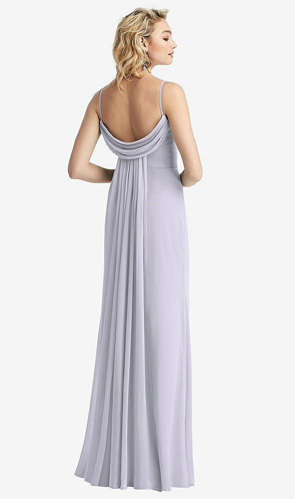 【NEW】【STYLE: 6815】Shirred Sash Cowl-Back Chiffon トランペット ガウン【COLOR: Silver Dove】【SIZE: 00-30W】