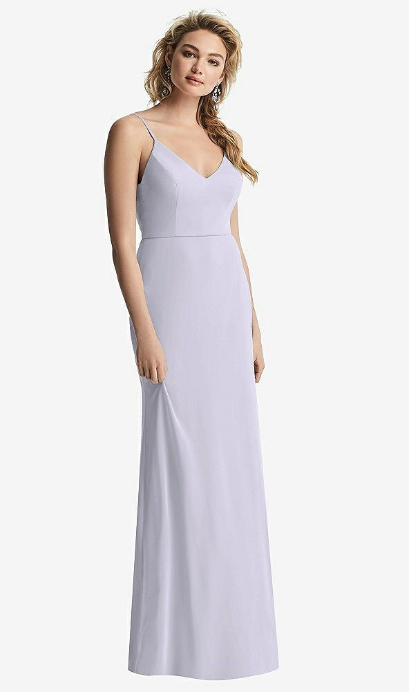 【NEW】【STYLE: 6815】Shirred Sash Cowl-Back Chiffon トランペット ガウン【COLOR: Silver Dove】【SIZE: 00-30W】