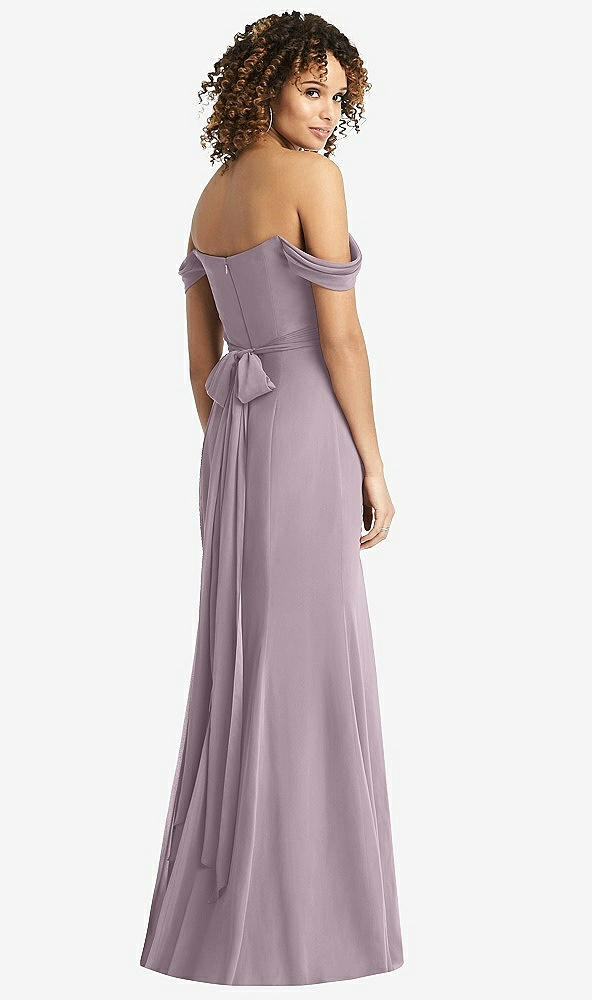 【NEW】【STYLE: 8193】オフザショルダー クロス クロス ボディス トランペット ガウン【COLOR: Lilac Dusk】【SIZE: 00-30W】