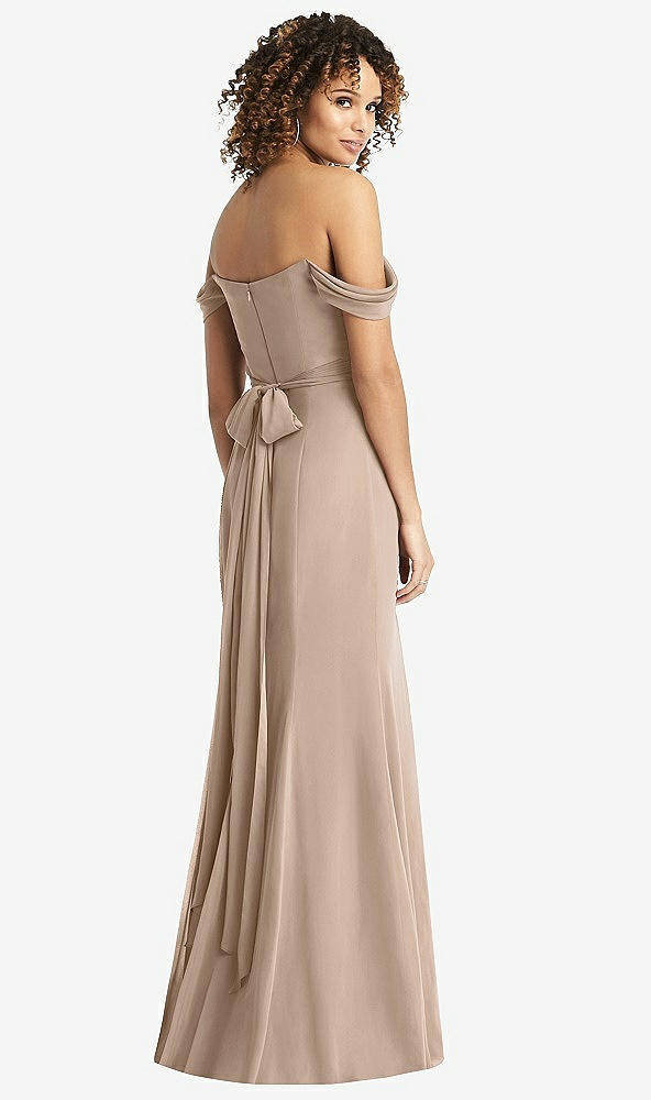 【STYLE: 8193】Off-the-Shoulder Criss Cross Bodice Trumpet Gown【COLOR: Topaz】