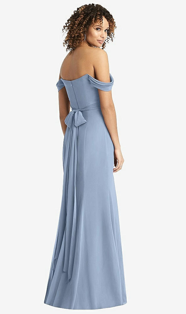 【STYLE: 8193】Off-the-Shoulder Criss Cross Bodice Trumpet Gown【COLOR: Cloudy】