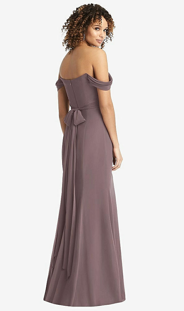 【STYLE: 8193】Off-the-Shoulder Criss Cross Bodice Trumpet Gown【COLOR: French Truffle】