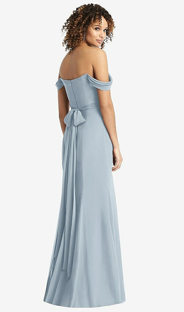 【STYLE: 8193】Off-the-Shoulder Criss Cross Bodice Trumpet Gown【COLOR: Mist】