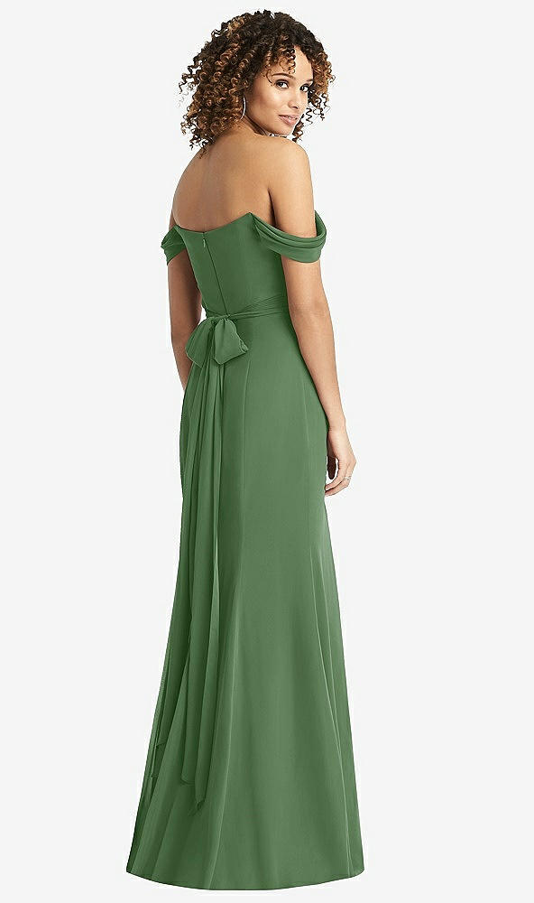 【STYLE: 8193】Off-the-Shoulder Criss Cross Bodice Trumpet Gown【COLOR: Vineyard Green】