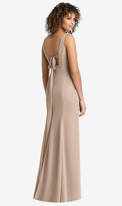 【STYLE: 8194】Sleeveless Tie Back Chiffon Trumpet Gown【COLOR: Topaz】